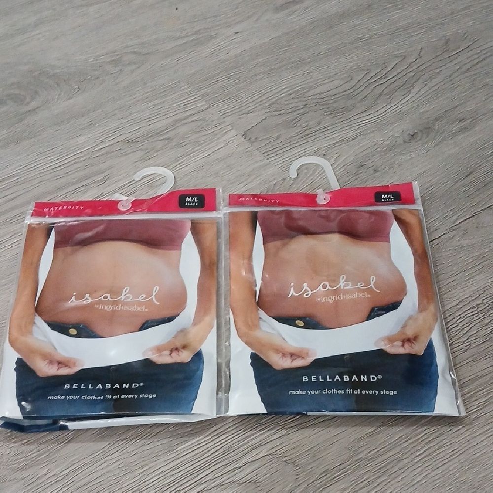 2 Isabel Bellaband Maternity Bands Black in Color Sz M/L NWT (Pant size 8-14)